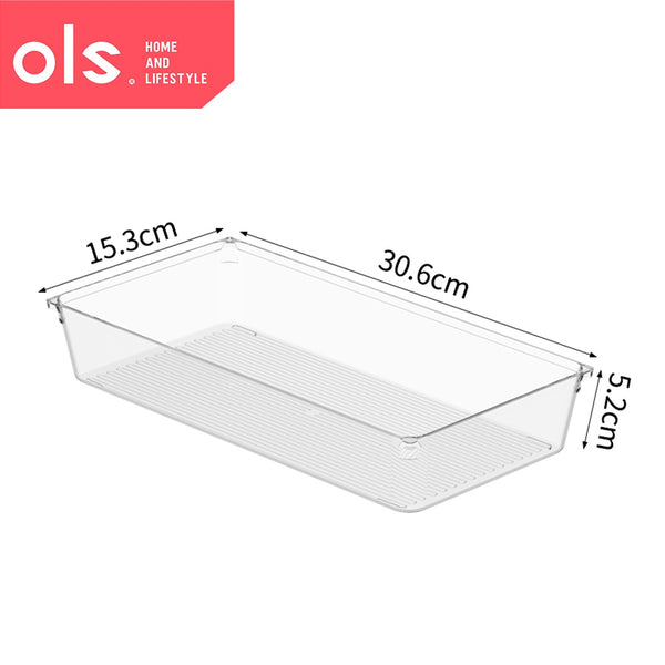 Acrylic Utensils Drawer Organizers Transparent PET Bathroom Makeup Storage Bin Supply Containers