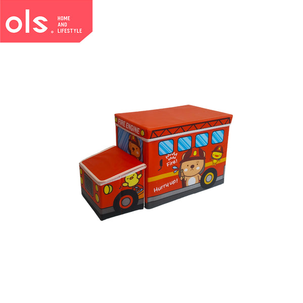 OLS Storage Box Kids Stool Ottoman Foldable Storage Box Storage Car Children Kids