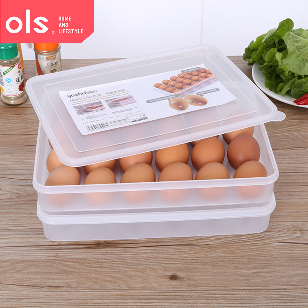 OLS 1pc Stackable 24 Grids Egg Storage Refrigerator Egg Tray Storage Container