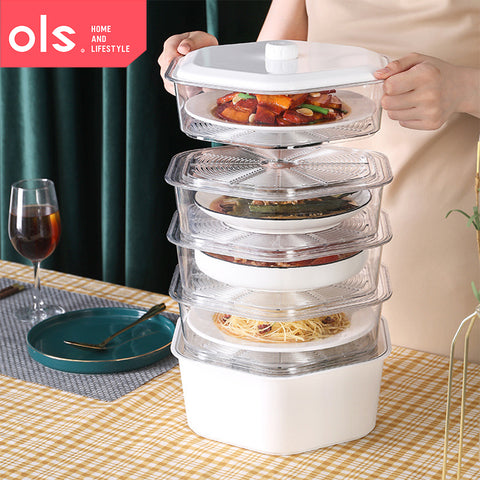 3/4/5 Layer Food Cover Multi-Layer Dish Anti-Dust Meal Leftover Food Storage Insulation Cover