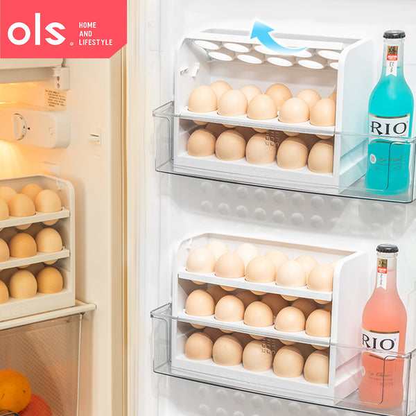 3 Layer Refrigerator Flipped Tray Eggs Storage Egg Rack Organizer