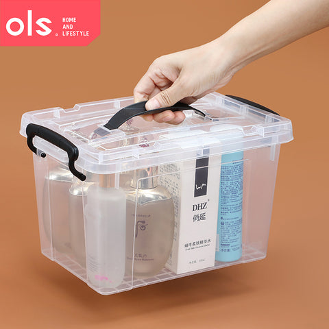 OLS Transparent Medicine Pantry Toys Clothes Storage Thick Plastic Multipurpose Household Storage Box