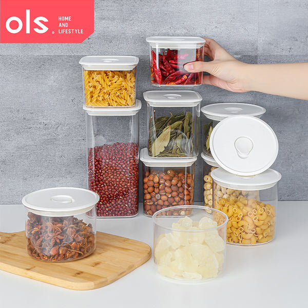 OLS Transparent Airtight Food Storage Dry Food Grains Condiments Beans Storage Sealed Tank