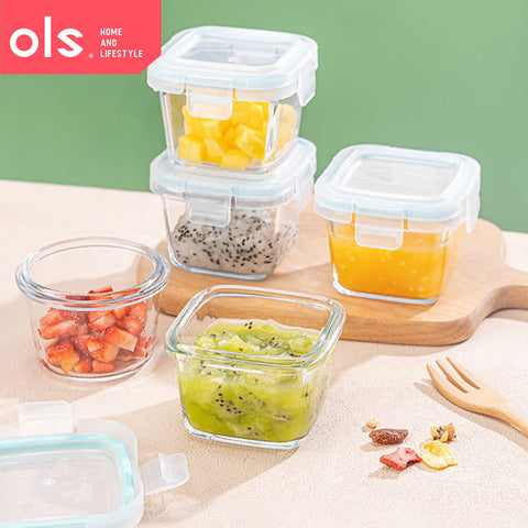 Borosilicate Glass Baby Food Snacks Storage Airtight Sealed Fruits Candy Mini Glass Crisper