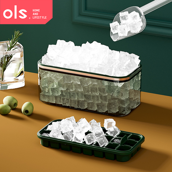 OLS Ice Cube Mold Large Capacity Silicone Ice Grid Household Ice Storage Ice Box