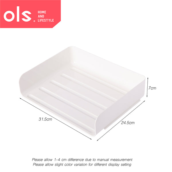 Office Desktop Organizer Paper File Storage Stackable Japanese Style Document Tray White