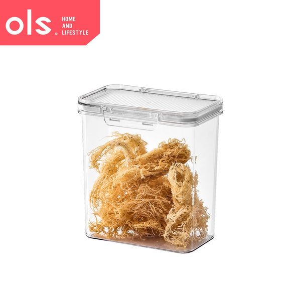 OLS Dry Food Flour Container Airtight Cookies Pasta Candy Canister Transparent Jar PET Plastic