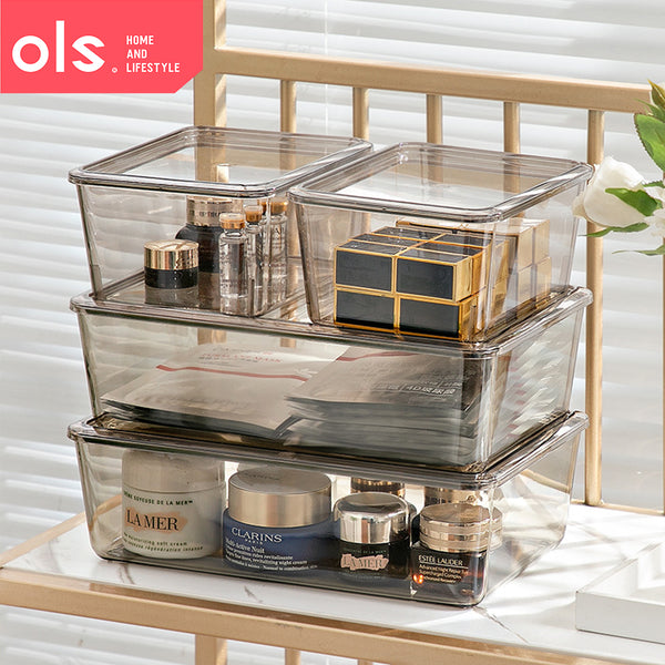 Multi-functional Transparent Refrigerator Organizer Makeup Cosmetics Food Pantry Cabinet Storage