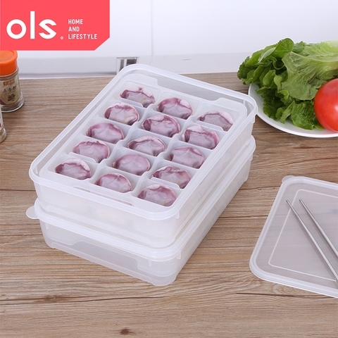 Food Storage Containers Dumpling Organizer Transparent Food Storage Box for Kitchen and Fridge