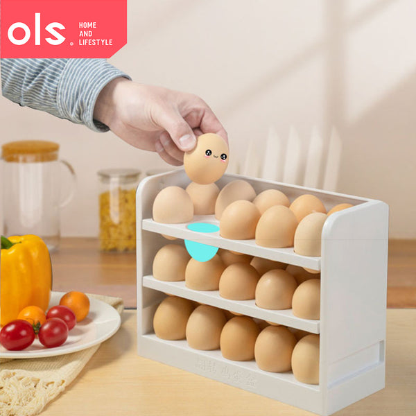 3 Layer Refrigerator Flipped Tray Eggs Storage Egg Rack Organizer