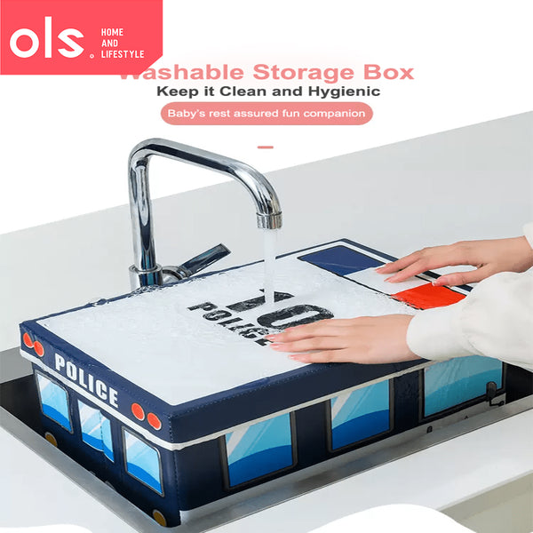 OLS Storage Box Kids Stool Ottoman Foldable Storage Box Storage Car Children Kids