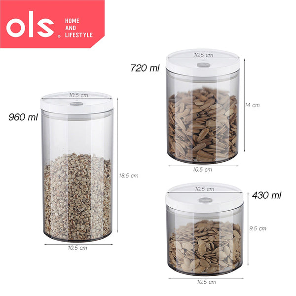 Transparent Food Keeper Airtight Container Leakproof Dispenser Dry Food Canister Jar