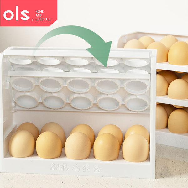 3 Layer Refrigerator Flipped Tray Eggs Storage Egg Rack Organizer