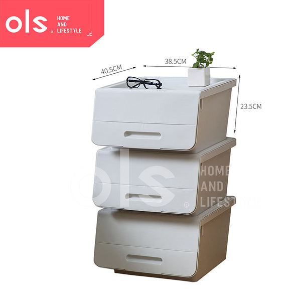 Heavy Duty Stackable Storage Box Bins Container Large Plastic Kitchen Wardrobe Clothes Storage