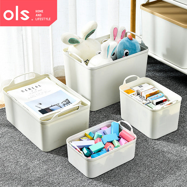 Japanese Style Multifunctional Storage Shelf Organizer Plastic Container Box With Lid Handle