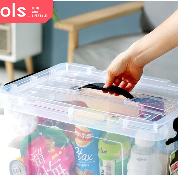 OLS Transparent Large Capacity Clothes Storage Thick Plastic Multipurpose Household Storage Box