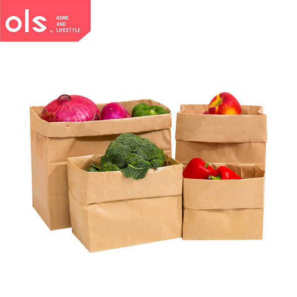 Refrigerator Kraft Paper Bag Pantry Vegetables Bread Oil-Poof Sub-Packaging Paper Storage Bag