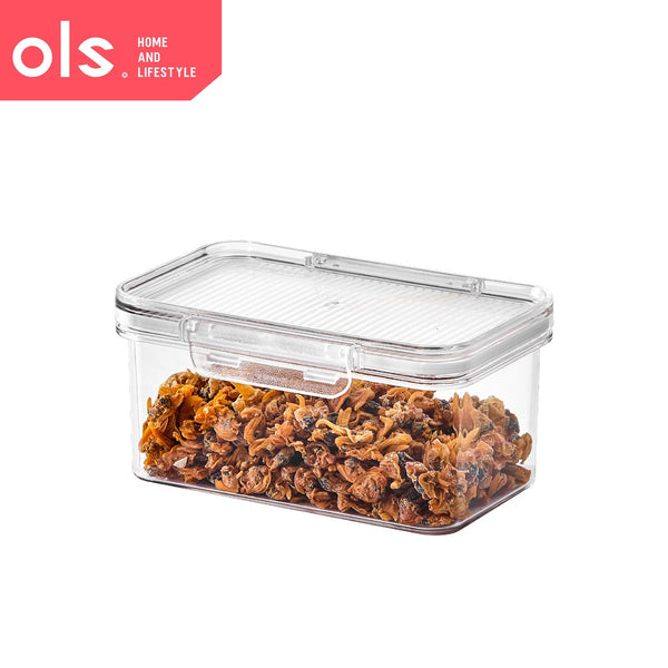 OLS Dry Food Flour Container Airtight Cookies Pasta Candy Canister Transparent Jar PET Plastic