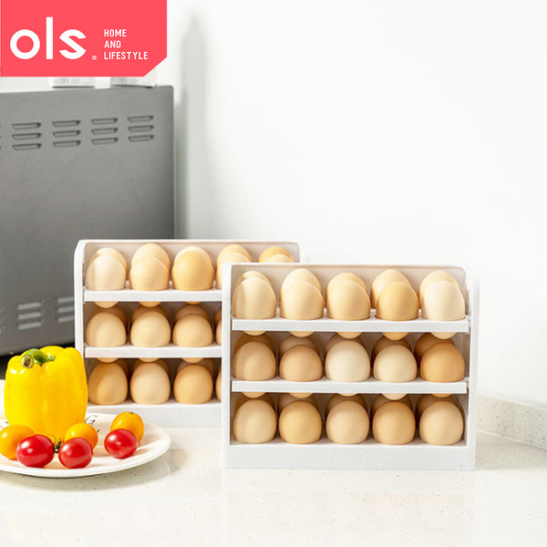 3 Layer Refrigerator Flipped Tray Eggs Storage Egg Rack Organizer