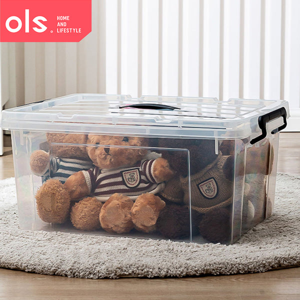 OLS Transparent Large Capacity Clothes Storage Thick Plastic Multipurpose Household Storage Box