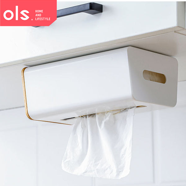 Multi-Function Tissue Box Wall Mounted Napkin Paper Boxes Tissue Holder Garbage Bag Dispenser