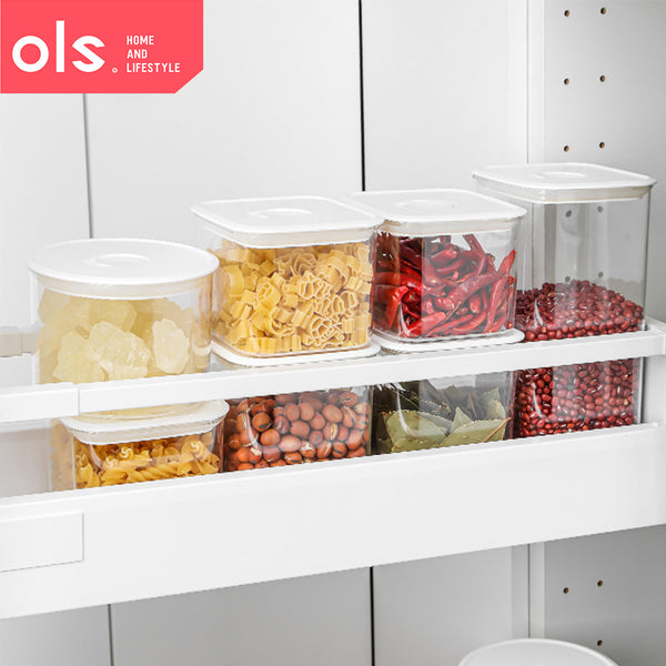 OLS Transparent Airtight Food Storage Dry Food Grains Condiments Beans Storage Sealed Tank