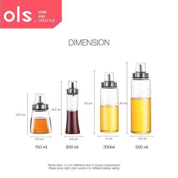 Kitchen Glass Oil Bottle Vinegar Soy Sauce Container Bottles Cooking Wine Dispenser Storage