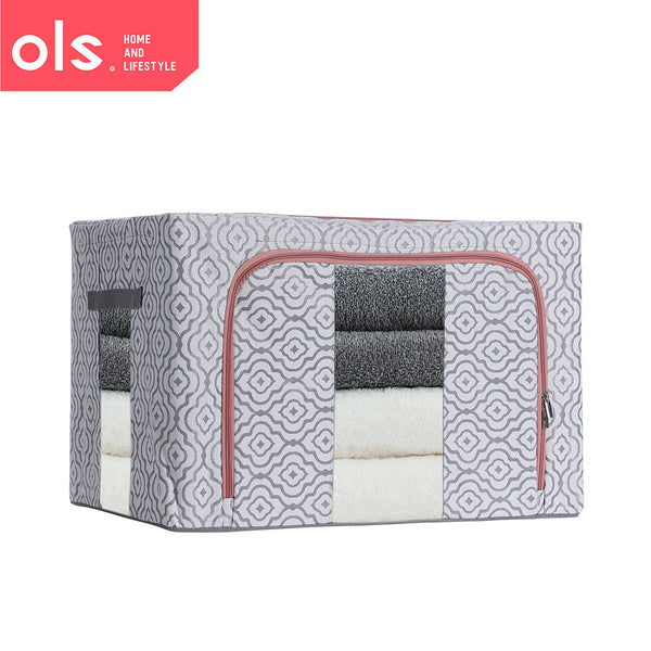 66L 100L Storage Box Bag For Quilt Clothes Pillow Blanket Big Capacity Steel Frame