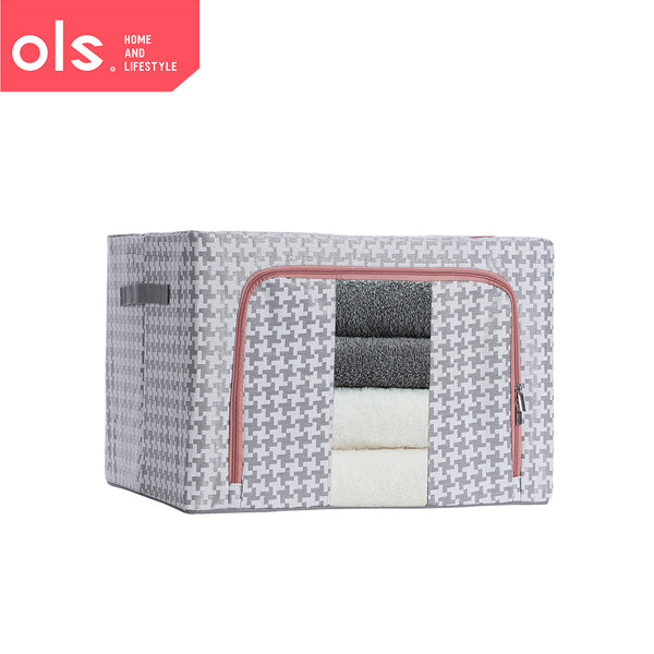 66L 100L Storage Box Bag For Quilt Clothes Pillow Blanket Big Capacity Steel Frame