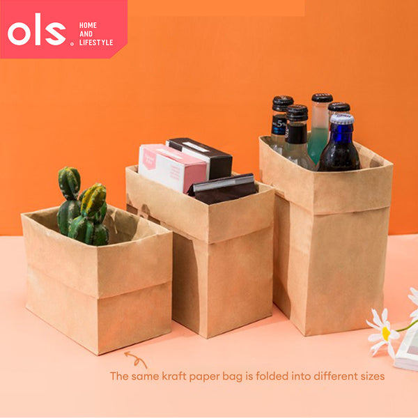 Refrigerator Kraft Paper Bag Pantry Vegetables Bread Oil-Poof Sub-Packaging Paper Storage Bag