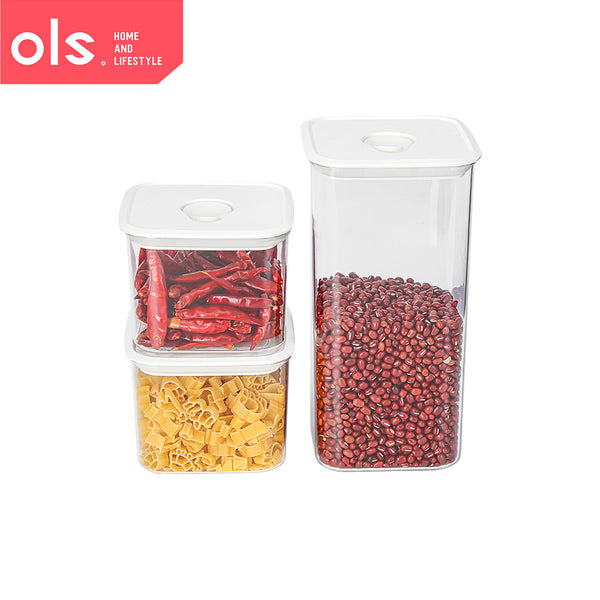 OLS Transparent Airtight Food Storage Dry Food Grains Condiments Beans Storage Sealed Tank