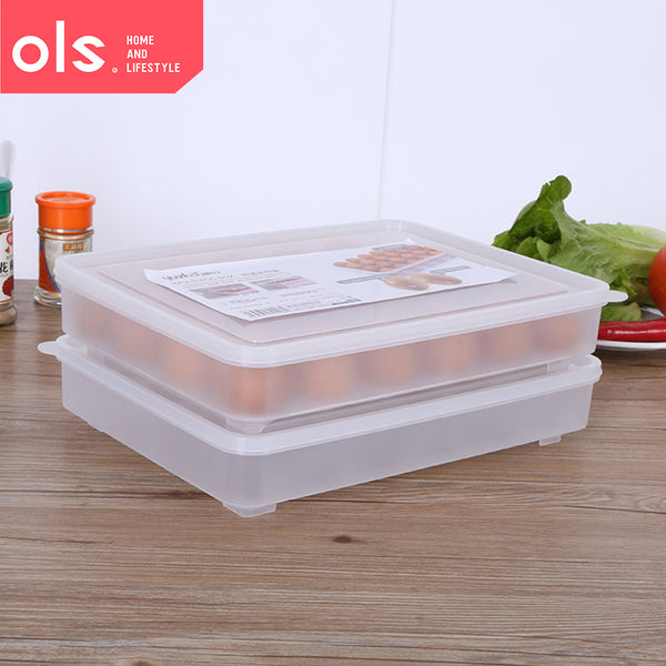 OLS 1pc Stackable 24 Grids Egg Storage Refrigerator Egg Tray Storage Container