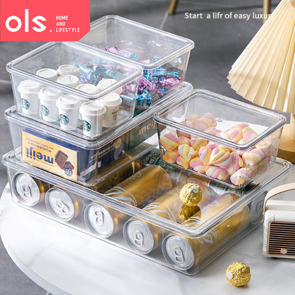 Multi-functional Transparent Refrigerator Organizer Makeup Cosmetics Food Pantry Cabinet Storage