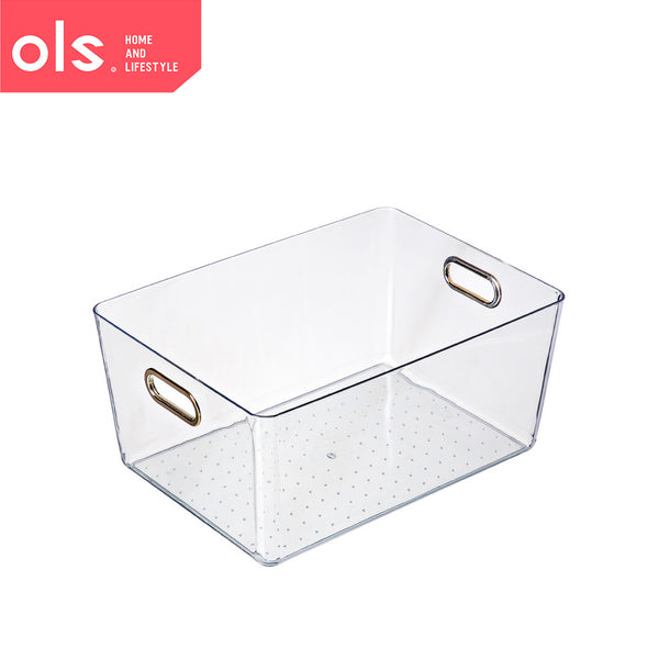 Transparent Refrigerator Organizer Acrylic Makeup Storage Cosmetics Food Pantry Cabinet Bathroom Multi-functional Basket Bin