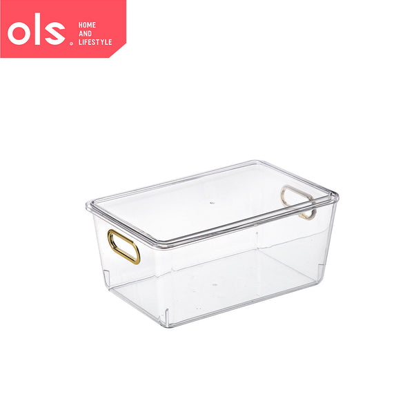 Multi-functional Acrylic Makeup Storage Cosmetic Food Pantry Bathroom Organizer  Basket w/Lid