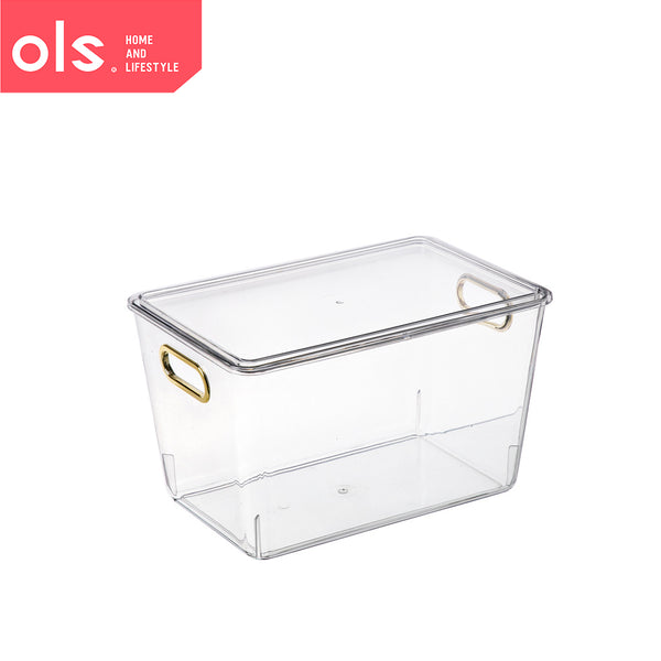 Multi-functional Acrylic Makeup Storage Cosmetic Food Pantry Bathroom Organizer  Basket w/Lid