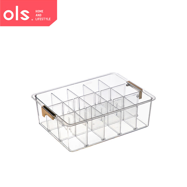 Underwear Wardrobe Clothes Storage with Divider Transparent Socks Necktie Organizer no Lid