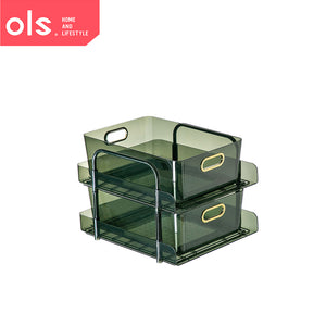 2/3 Layer Transparent Kitchen Pantry Pull-Out Countertop Storage Cosmetics Makeup Organizer