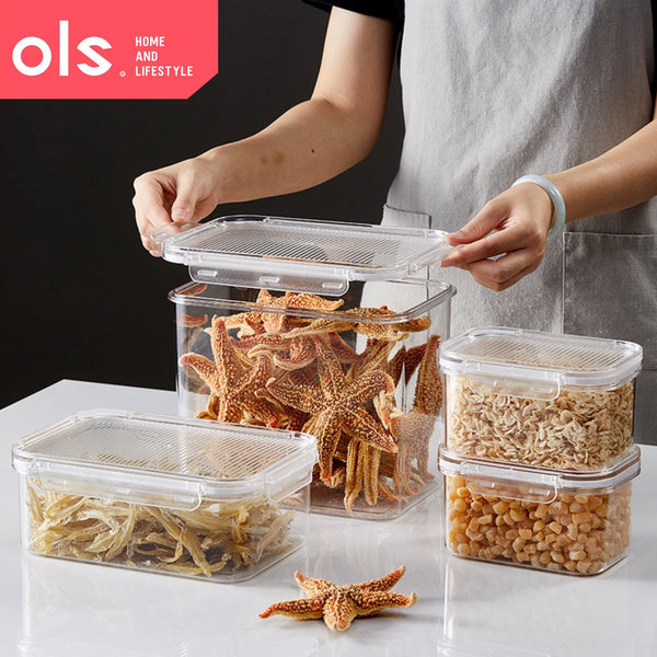 Dry Food Flour Container Airtight Cookies Pasta Candy Canister Transparent Jar PET Plastic