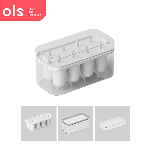 OLS Ice Cube Mold Large Capacity Silicone Ice Grid Household Ice Storage Ice Box