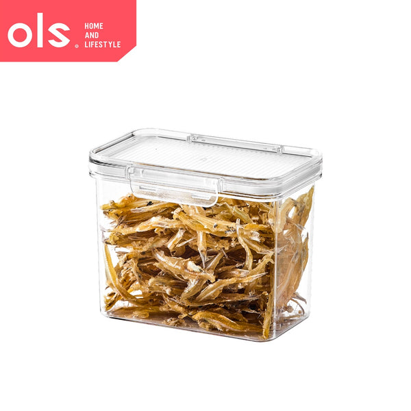 OLS Dry Food Flour Container Airtight Cookies Pasta Candy Canister Transparent Jar PET Plastic