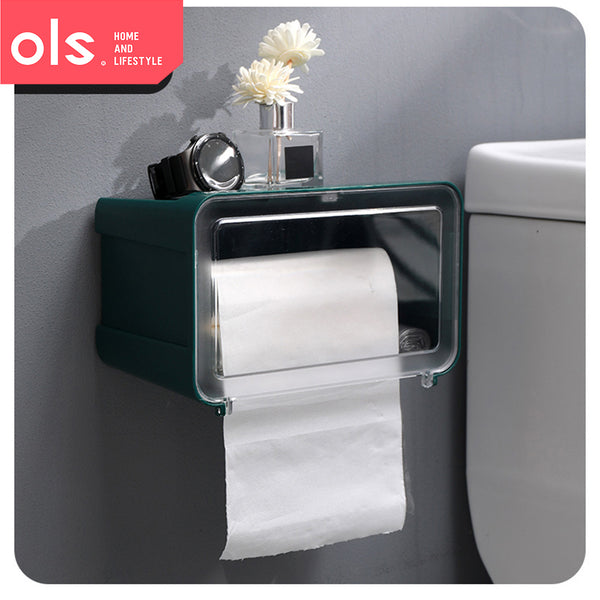 Adhesive Wall Mounted Bathroom Toilet Tissue Paper Wet Wipes Storage Box