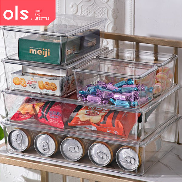 Multi-functional Transparent Refrigerator Organizer Makeup Cosmetics Food Pantry Cabinet Storage