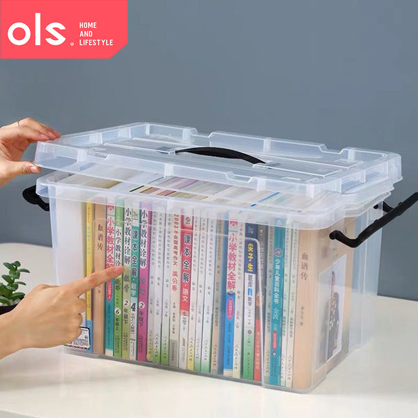 OLS Transparent Large Capacity Clothes Storage Thick Plastic Multipurpose Household Storage Box