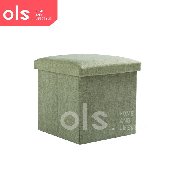 Storage Box Stool Ottoman Foldable Storage Chair 30x30x30 Footrest Seat Versatile Space Saving