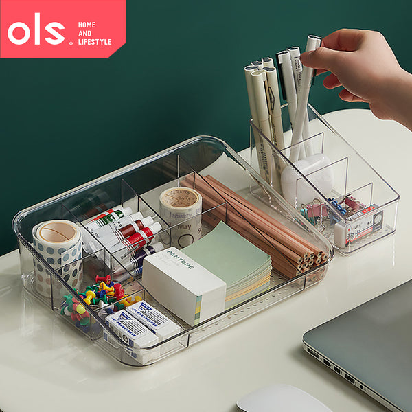 Transparent Desktop Organizer Kitchen Drawer Cosmetics Lipstick Makeup Brush Storage Dressing Table Organizer