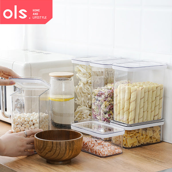 Transparent Airtight Sealed Grains Jar Storage Canister Dry Food Condiments Storage