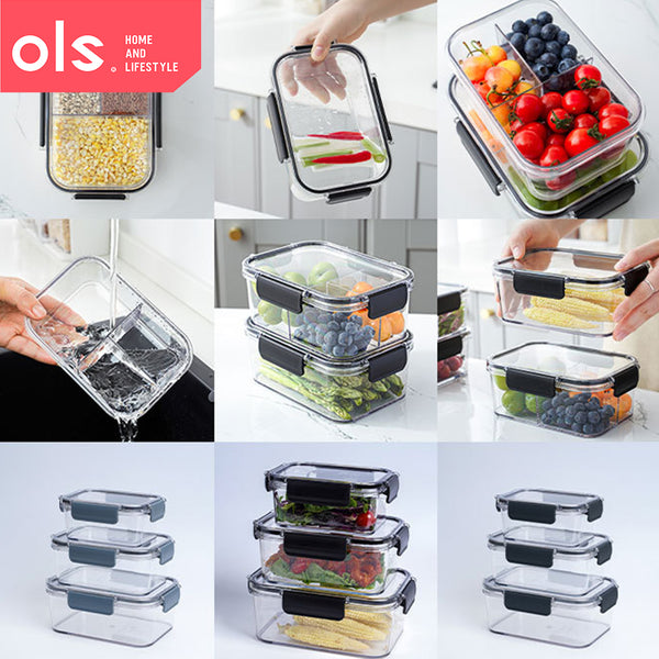 Transparent Food Keeper Refrigerator Container Lunch Box Fruit Storage Bento Box