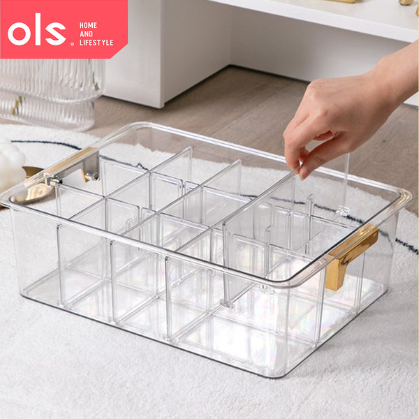 Underwear Wardrobe Clothes Storage with Divider Transparent Socks Necktie Organizer no Lid