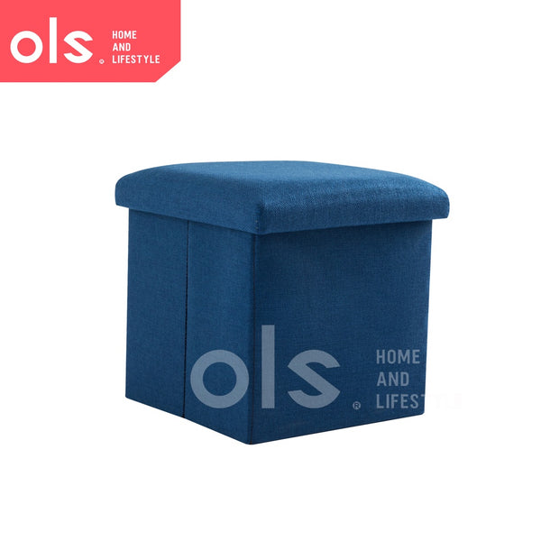 Storage Box Stool Ottoman Foldable Storage Chair 30x30x30 Footrest Seat Versatile Space Saving